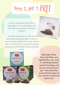 promotion by whiteteatime.com.sg Singapore premium whole tea leaf pyramid tea bag health benefits of theanine calms nerves sleep EPSF antioxidants improves immunity against coronaviruses, cancer anti-inflammatory symptoms share white tea with loved ones